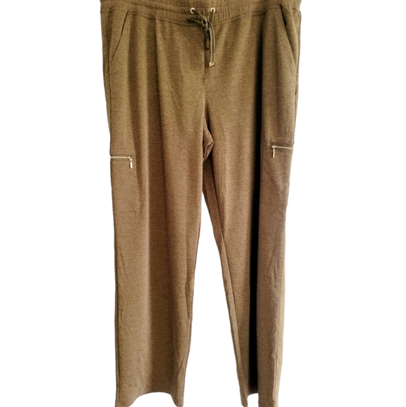Isaac Mizrahi Live Soho Knit Cargo Pants Pull On Size XL Army Green NWOT - Picture 1 of 7